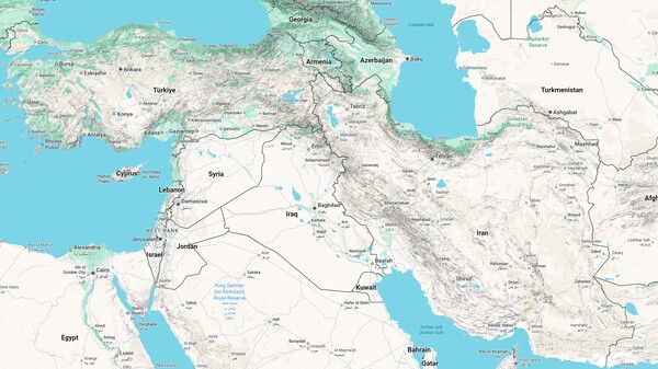 Turska i Iran na karti